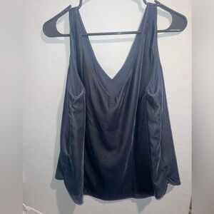 Loft velvet tank top blouse. Navy blue size medium